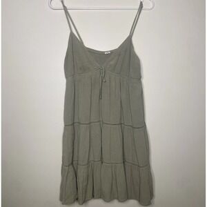 Garage Tiered Babydoll Mini Dress Women's Large Adjustable Spaghetti Straps